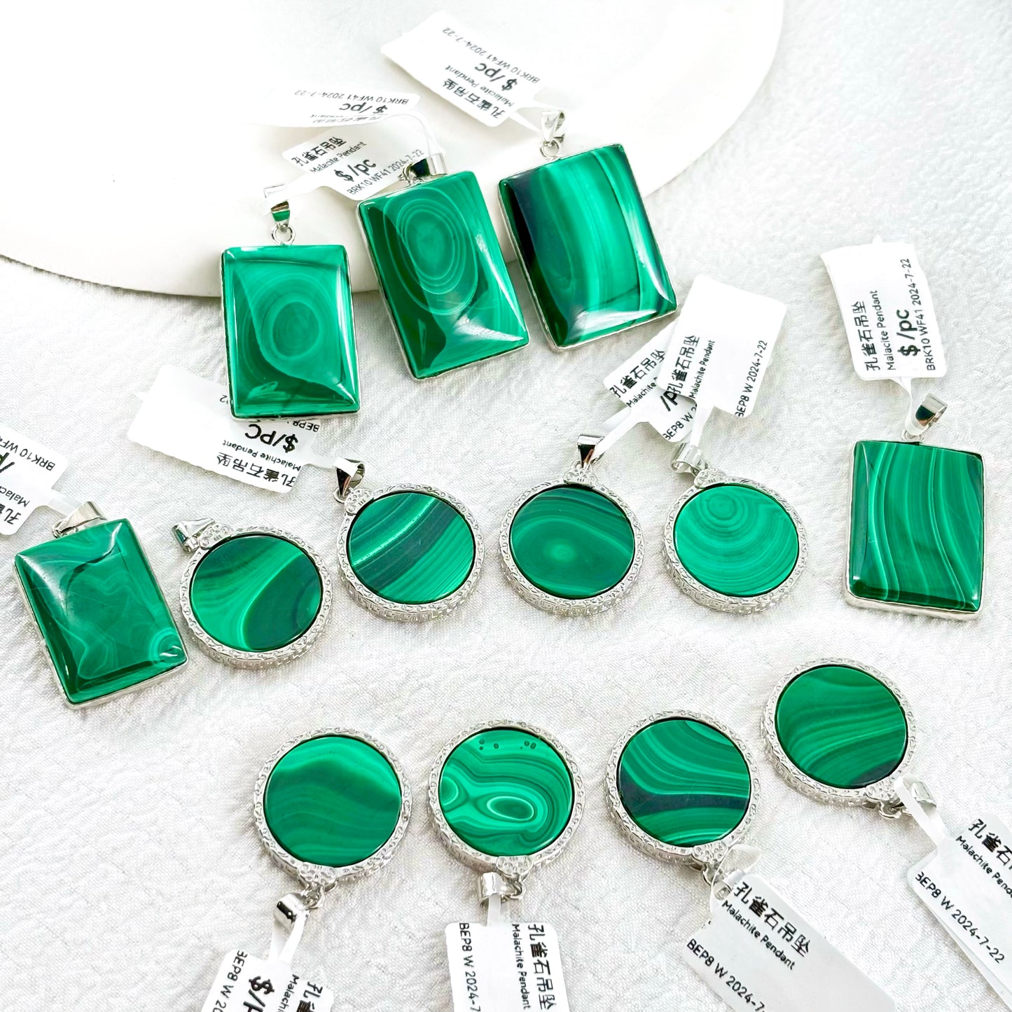 $3~$4/pcs Malachite Pendant，Treatment, purification, and protection