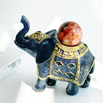 $21.8/1 pce Blue elephant sphere crystal base