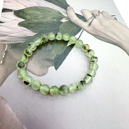 Prehnite bracelets.