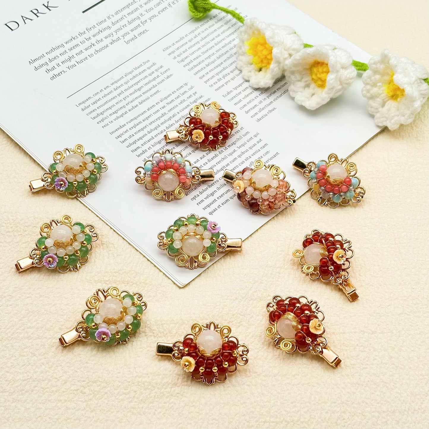 $5/pc Peking Opera Head Crystal Hairpin