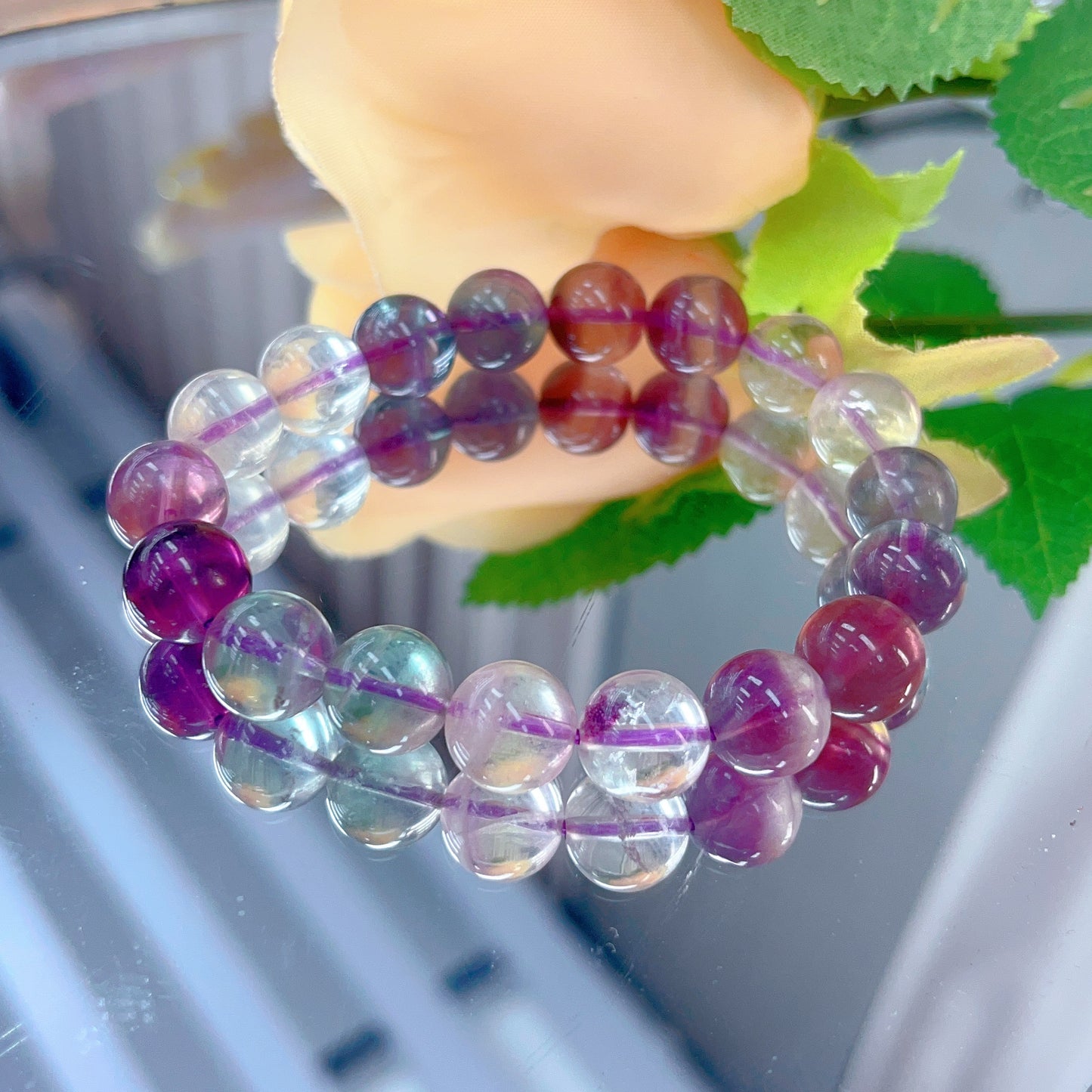 Rainbow fluorite bracelet