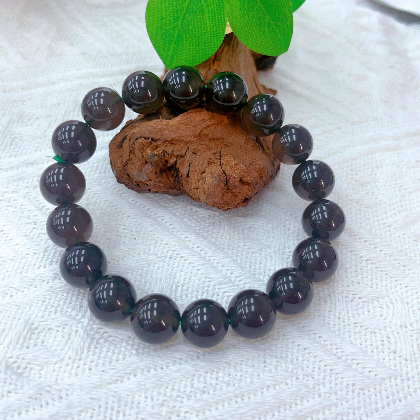 Black agate bracelet.