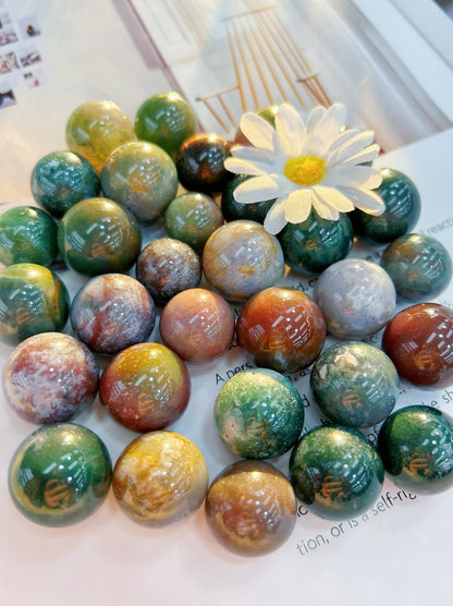 Colorful Ocean Jasper Spheres / Birthday gifts/Healing Crystals for Meditation/ Reiki Crystals /Witchy Decor
