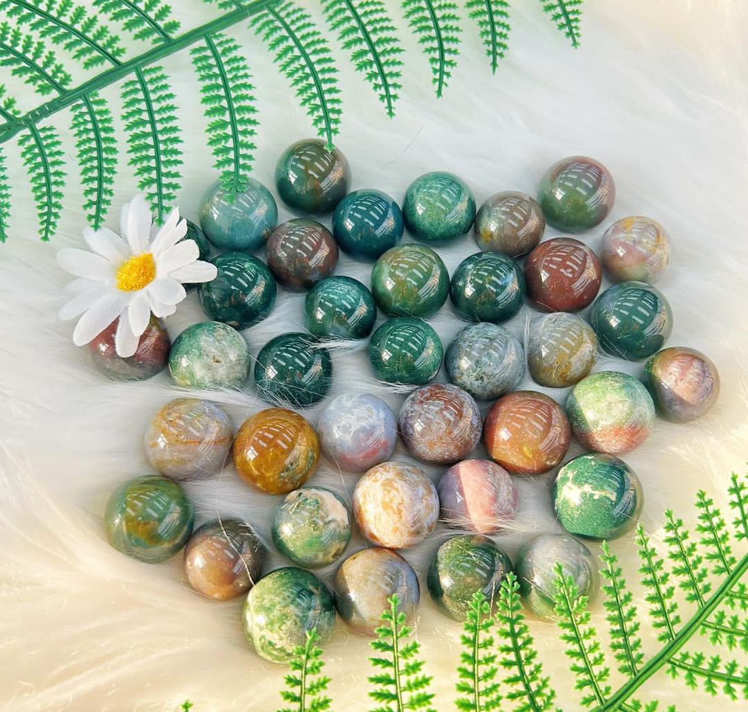 Colorful Ocean Jasper Spheres / Birthday gifts/Healing Crystals for Meditation/ Reiki Crystals /Witchy Decor