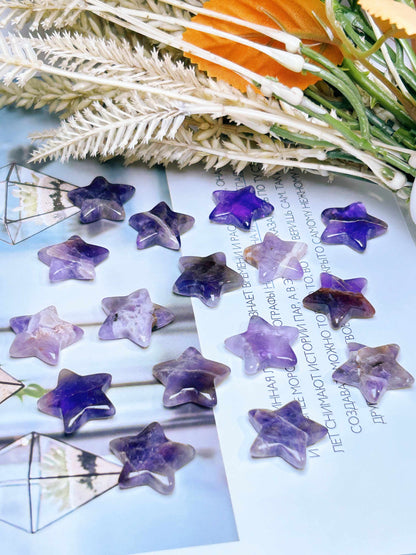 $1/pcs Natural Crystal Star,For Jewelry Making Star,Amethyst/Clear Quartz/ More Star,Gemstone Star,For Her Gift,Wish Bottle