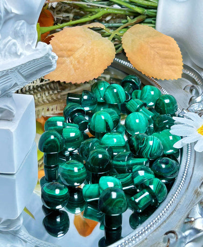 Malachite Small Mushrooms /Crystal Mushrooms /Crystals for Wrapping Jewelry/Stones for Protection/Stones for Growth Money Wealth