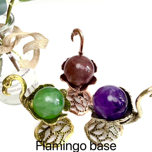 $5.7/1pcs Golden flamingo crystal base, Rose gold flamingo crystal base, crystal sphere base.