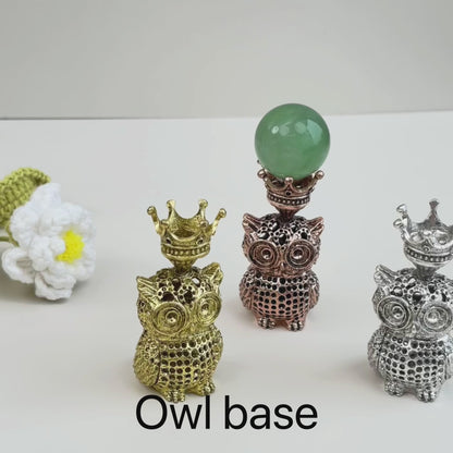 $7.6/1pcs Golden owl crystal base, Rose gold owl crystal base,Silvery owl crystal base, crystal sphere base.