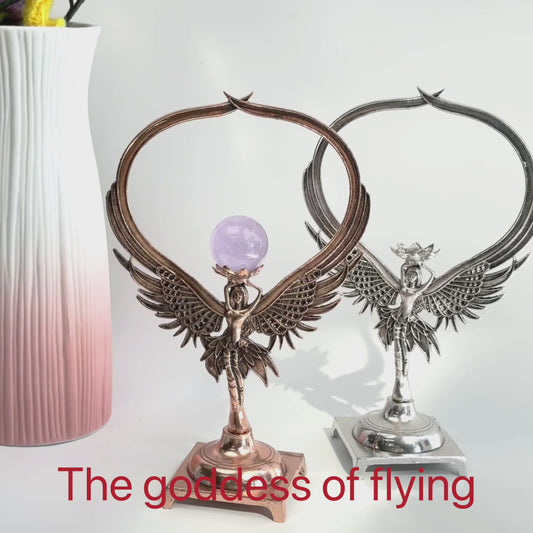 $8.9/1pcs Angle with long wing crystal sphere base.