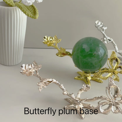 $5/1pcs Brilliant golden pulm-biossom with butterfly crystal base,Brilliant silvery pulm-biossom with butterfly crystal base,Brilliant rose gold pulm-biossom with butterfly crystal base,crystal sphere base.