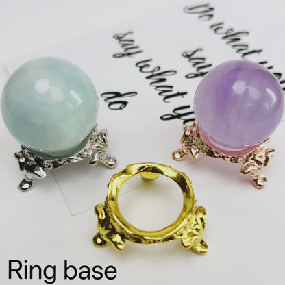 $1/1pcs Brilliant golden ring crystal base, Silvery-grey ring crystal base,Light rose gold ring crystal base, crystal sphere base.