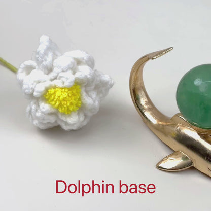 $5.7/1pcs Brilliant golden dolphine crystal base, crystal sphere base.