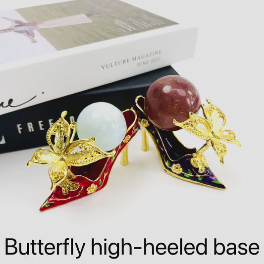 $4.8/1pcs Butterfly high-heal crystal sphere base.