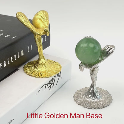 $6.6/1pcs Golden-man crystal sphere base.