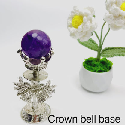 $7.8/1pcs Brilliant silvery bell-crown crystal base, crystal sphere base.