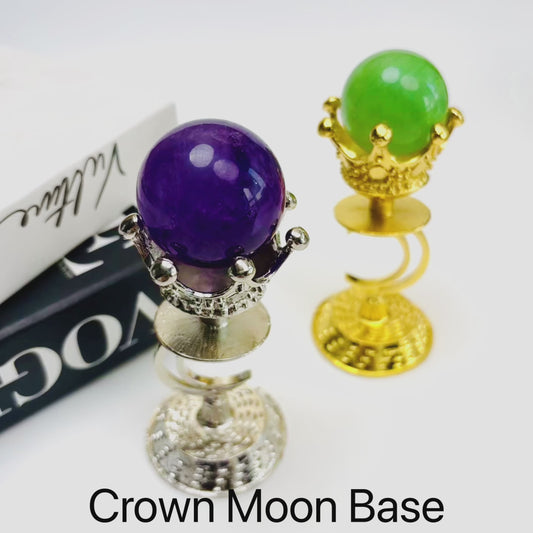 $7/1pcs Brilliant golden crown-moon crystal base,Brilliant silvery crown-moon crystal base,crystal sphere base.