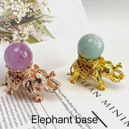 $6.8/1pcs Brilliant golden elephant crystal base,Brilliant rose gold elephant crystal base,crystal sphere base.