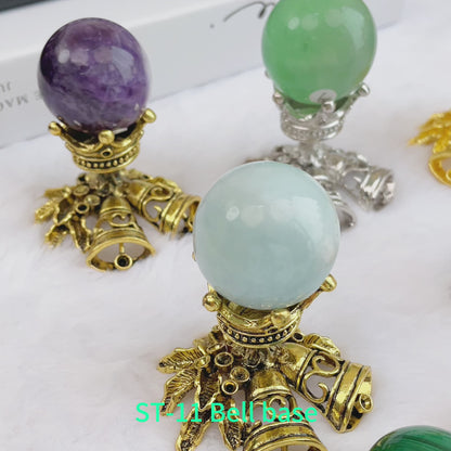 $3/1pcs Brilliant golden ringbell crystal base,Silvery ringbell crystal base,Bronze ringbell crystal base,crystal sphere base.