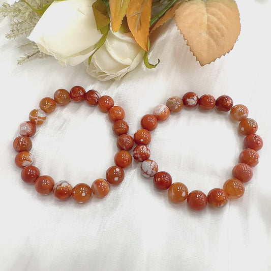 Flower agate bracelet.