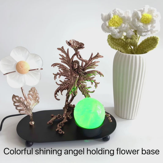 $25.9/1 pce Rose glod fairy Sunflowerr light sphere crystal base.