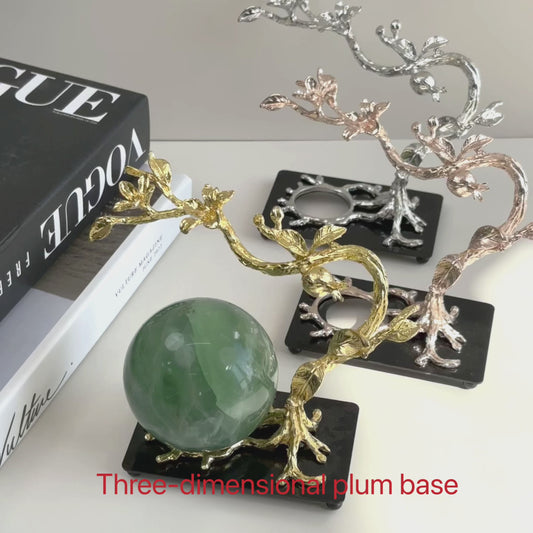 $7.5/1pcs Brilliant golden plum blossom tree crystal base,Brilliant silvery plum blossom tree crystal base,Light rose gold plum blossom tree crystal base,crystal sphere base.