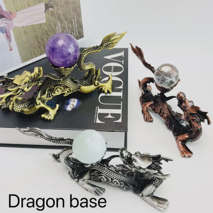 $12.9/1pcs Golden lucky dragon crystal base, Rose gold lucky dragon crystal base,Silvery luck dragon crystal base, crystal sphere base.