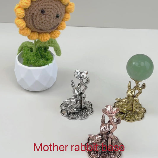 $5/1pcs Golden bunny crystal base, Rose gold bunny crystal base,Silvery bunny crystal base, crystal sphere base.