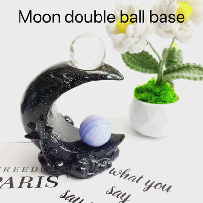 $12.8/1pcs Black moon sphere crystal base.