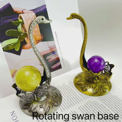 $15.3/1pcs Golden rotation swan crystal base, Silvery rotation swan crystal base, crystal sphere base.