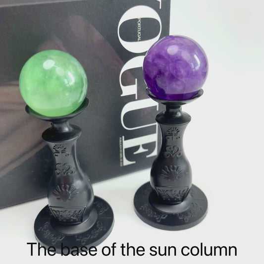 $1.5/1pcs Black pillar crystal base, crystal sphere base.