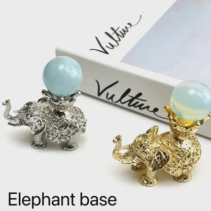 $3.2/1pcs Brilliant golden elephant crystal base,Brilliant silvery elephant crystal base,crystal sphere base.