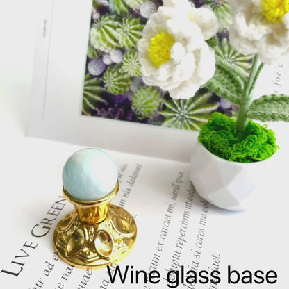 $1.5/1pcs Brilliant golden small wine cup  crystal sphere base.