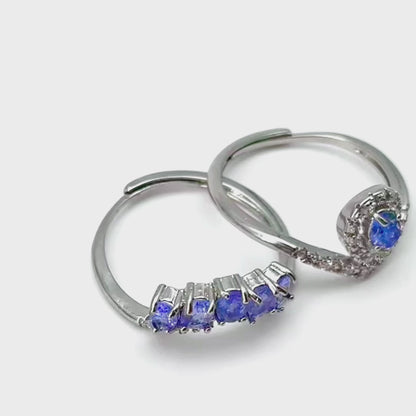 $7/PC Tanzanite Combination Ring,A Beautiful and Charming Crystal Ring