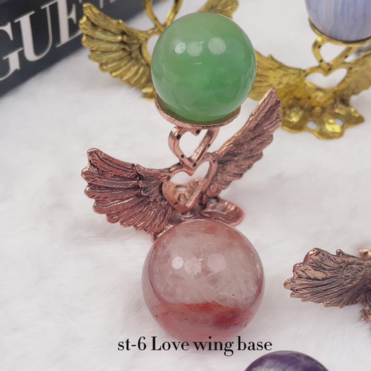 $4/1pcs Golden heart-wing crystal base,silvery heart-wing crystal base,rose gold heart-wing crystal base,crystal sphere base