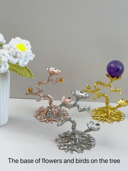 $9.6/1pcs Brilliant golden plum-blossom tree crystal base,Brilliant rose gold plum-blossom tree crystal base,Brilliant silvery plum-blossom tree crystal base,crystal sphere base.