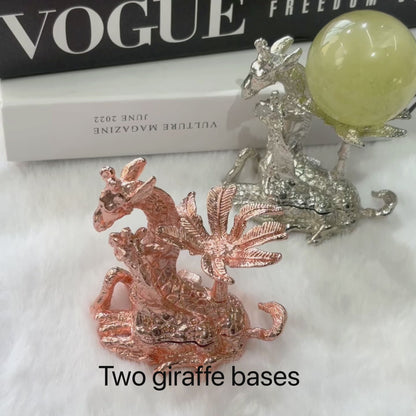 $10.9/1pcs Brilliant silvery giraffe crystal base,Brilliant rose gold giraffe crystal base, crystal sphere base.