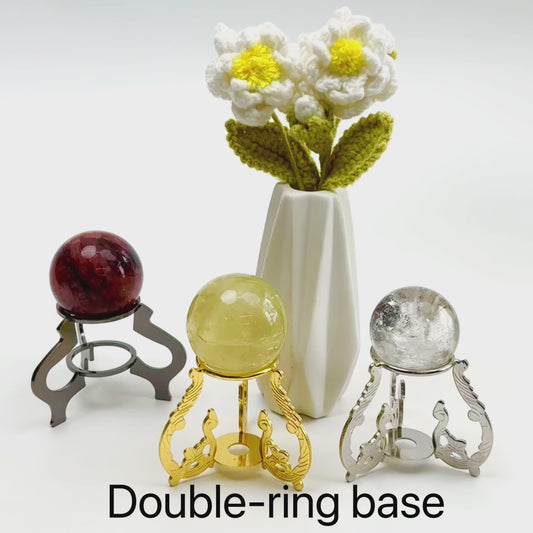 $4.8/1pcs Three-legs with pattern crystal sphere base.