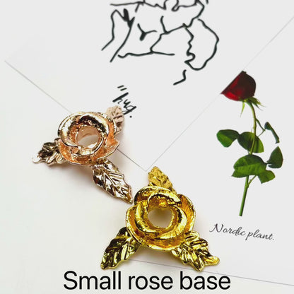 $1/1pcs Brilliant golden rose flower crystal base,Brilliant rose gold rose flower crystal base, crystal sphere base.