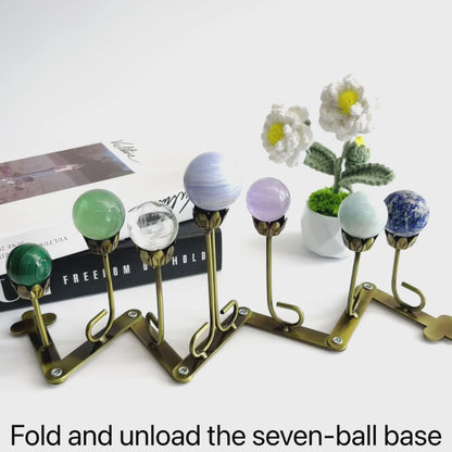 $17.6/1pcs  Golden seven-flower sphere crystal sphere base.